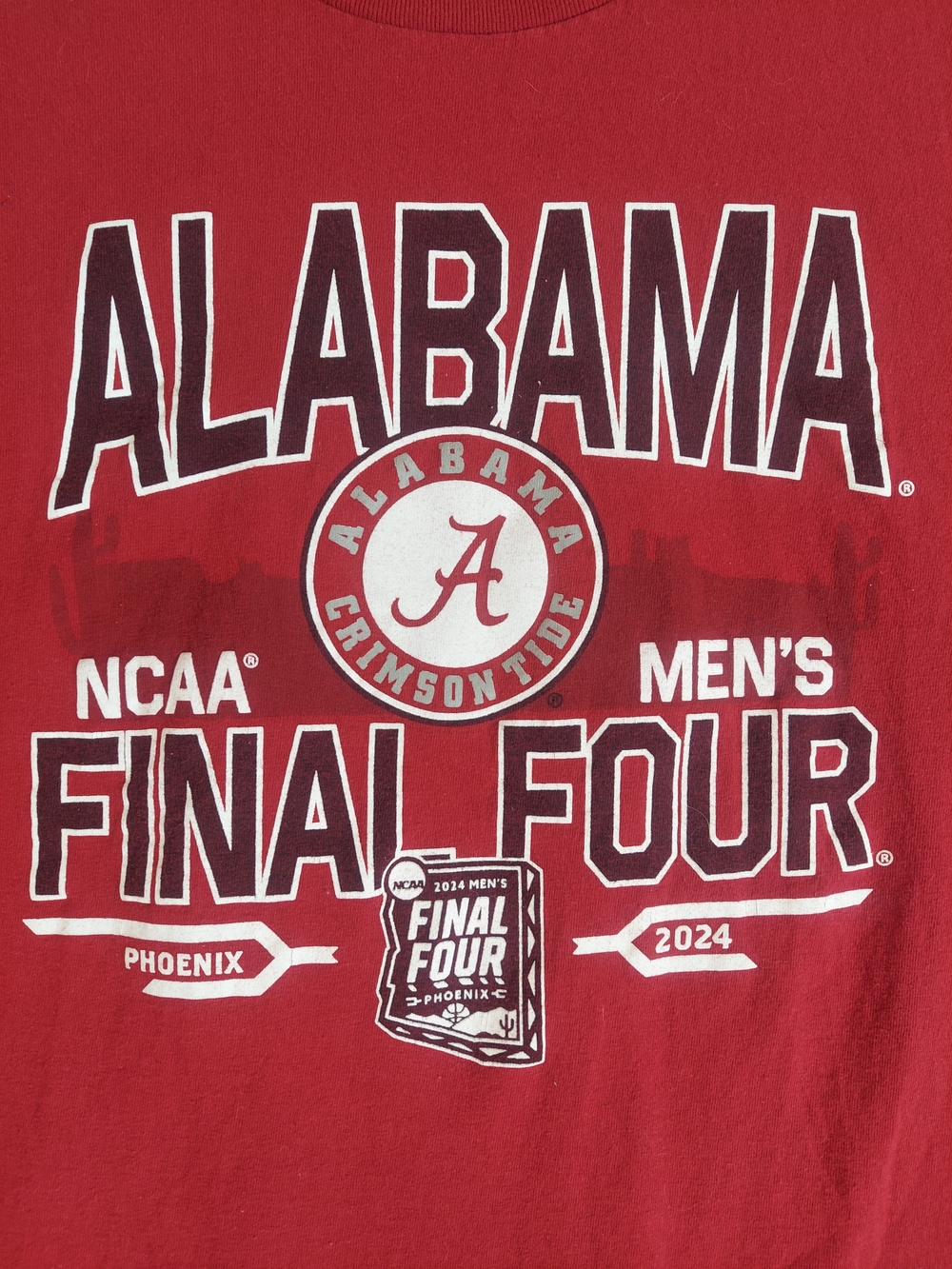 Alabama Crimson Tide 2024 Final Four Men's T-Shirt Size XL Red Cotton NCAA